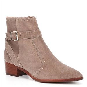 Antonio Melani Linadee Suede Studded Detail Block Heel Booties